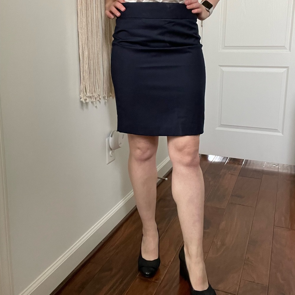 Jcrew Suiting Skirt Navy Blue 0P